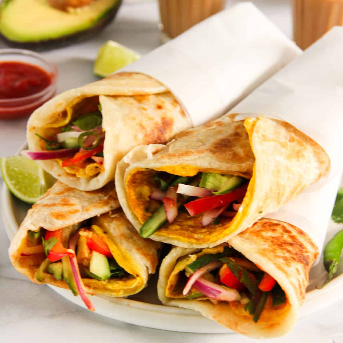 Egg on Roll (Indian style)