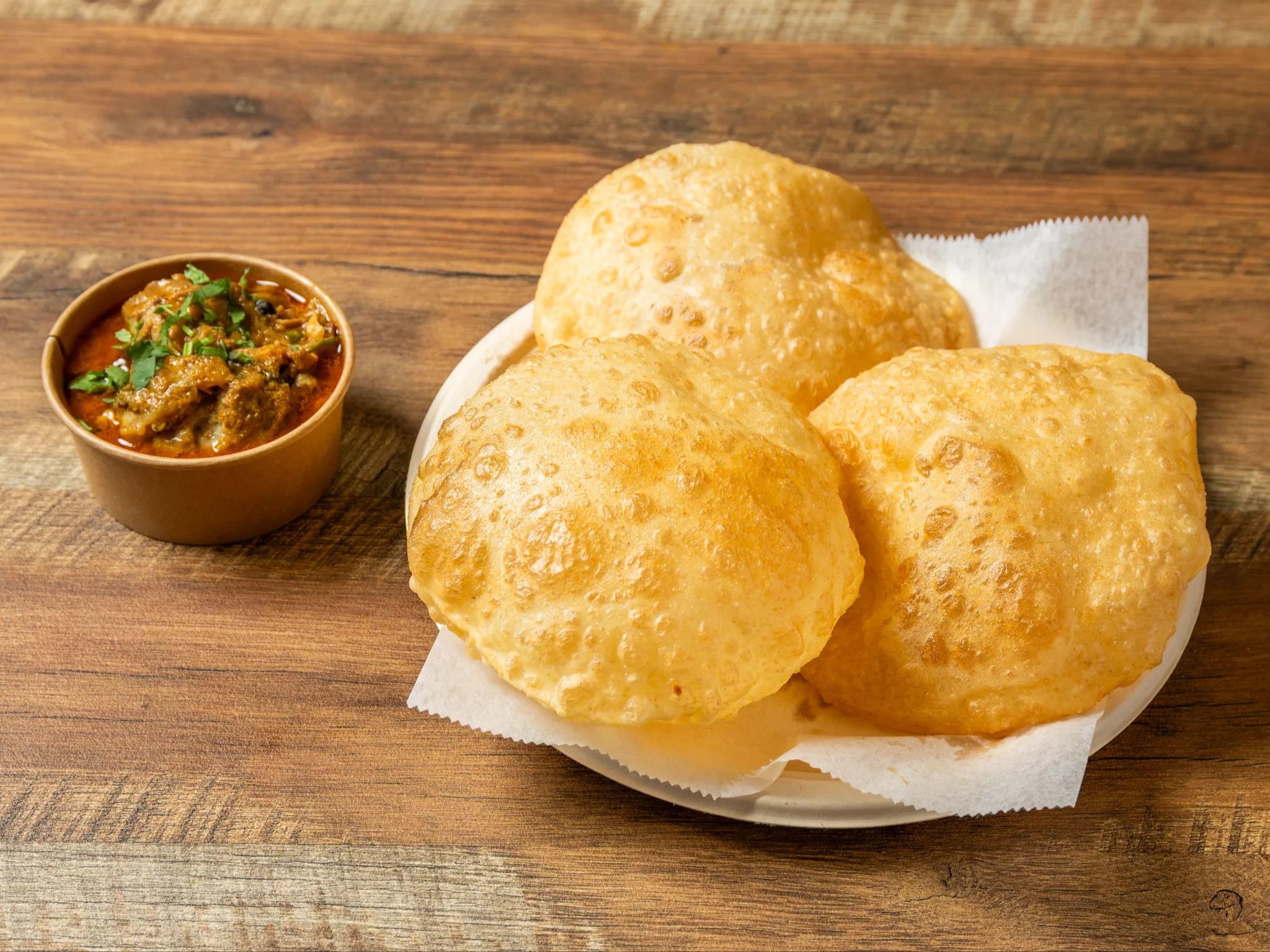 Poori with Chicken Curry