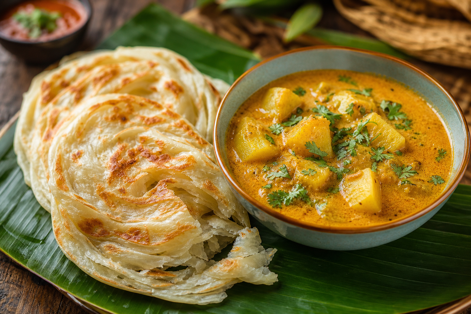 Parotta with Aloo Korma