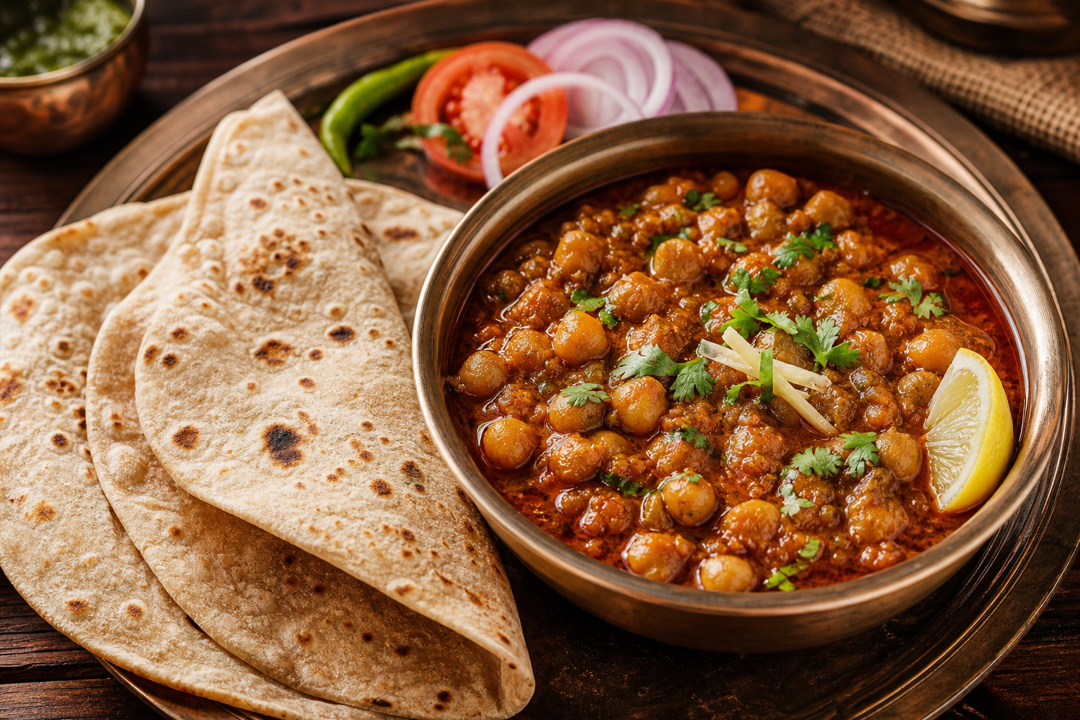 Chapathi with Chana Masala
