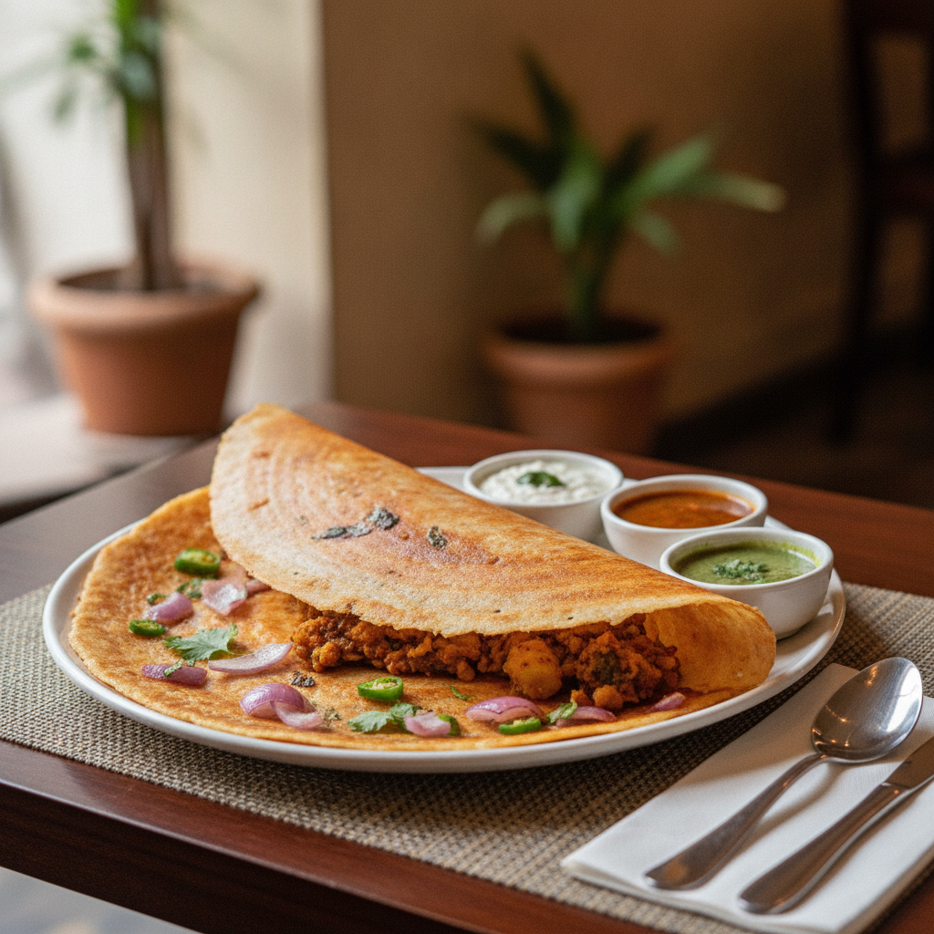 Rava Onion,Chili Masala Dosa