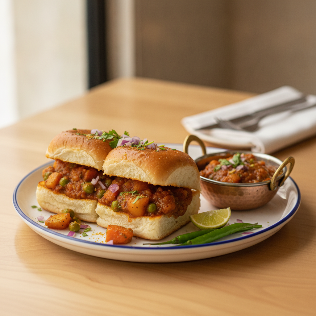 Masala Pav w/Bhaji