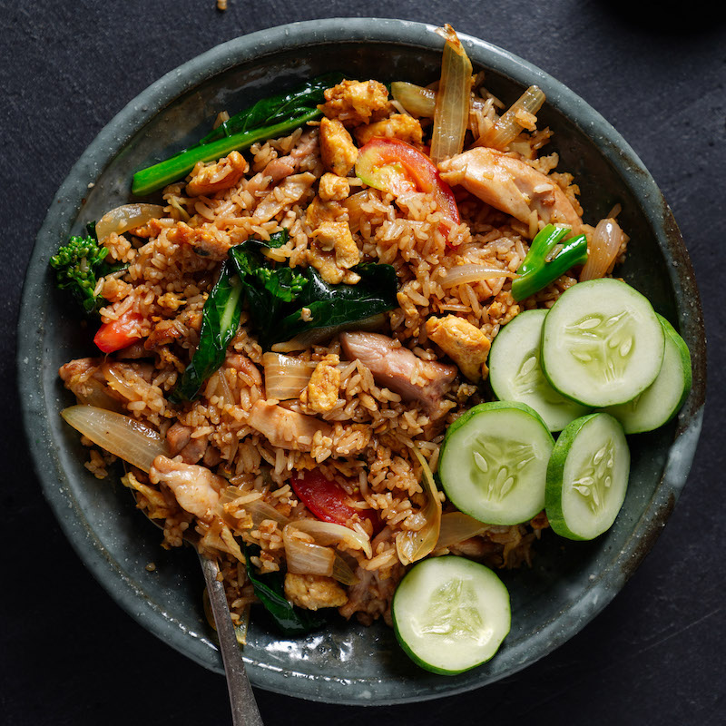 Chicken Fried Rice + Chicken Tikka Masala + Nimki