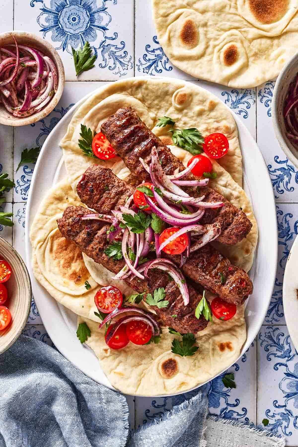 Beef Seekh Kabab Naan