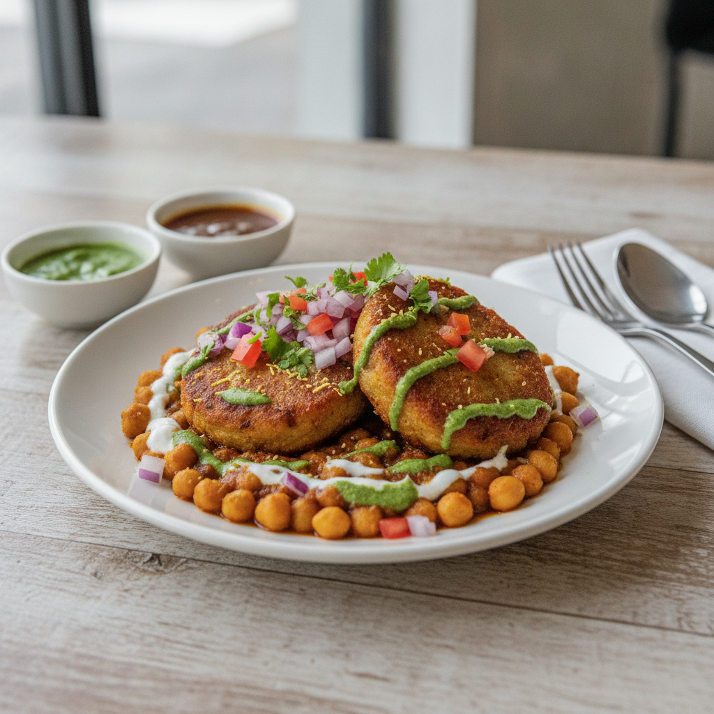Aloo Tikki With Chana Chat