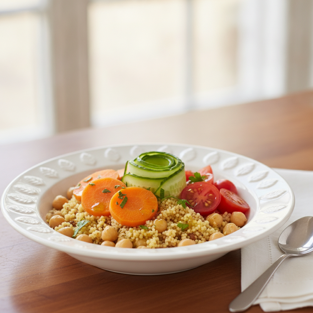 Chickpea, Carrot, Cucumber, and Tomato Vitality Bowl